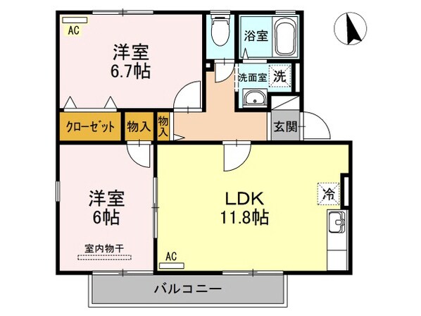 ハイカムール麻美の物件間取画像